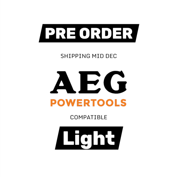 AEG Compatible 18v White & Orange LED Light with USB Charger