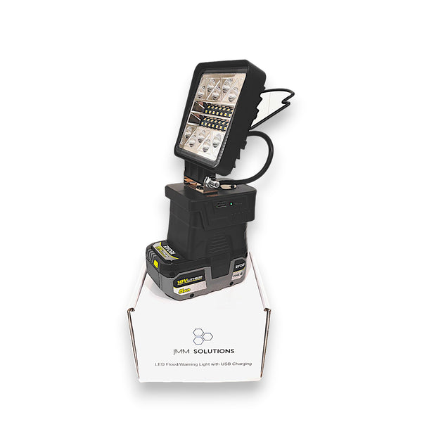 Ryobi One+ Compatible 18v White & Orange LED Light with USB Charger