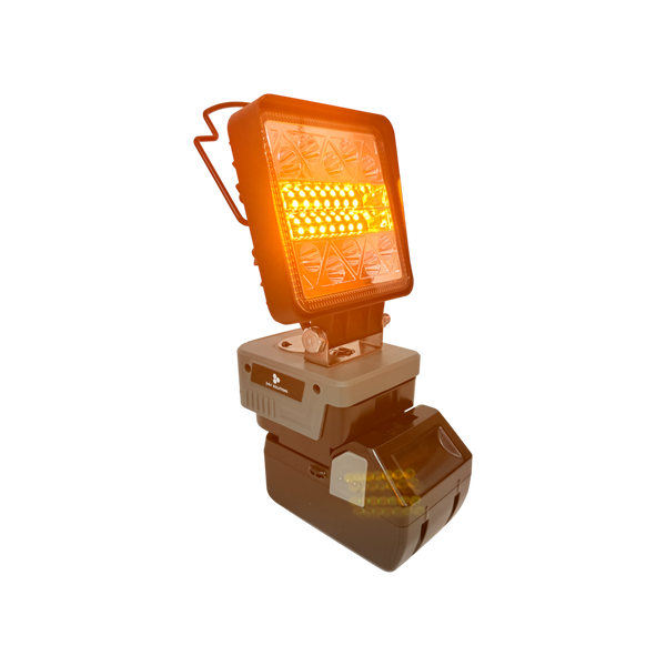 Hikoki Compatible 18v White & Orange LED Light with USB Charger