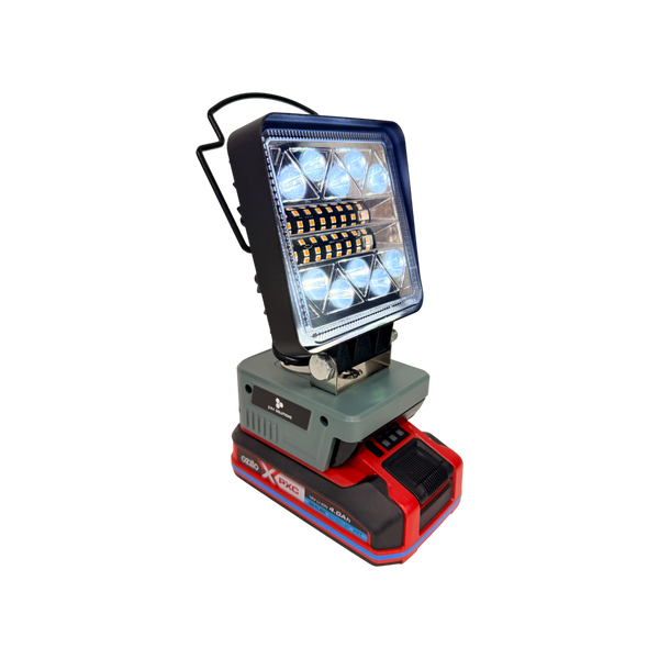 Ozito/Einhell Compatible 18v White & Orange LED Light with USB Charger