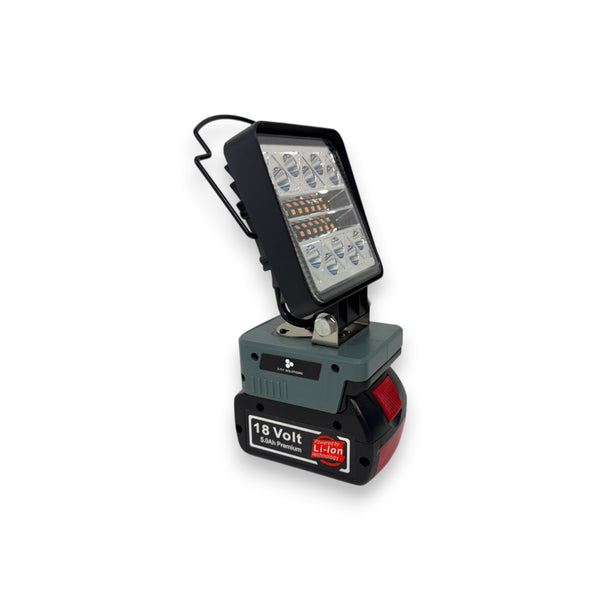 Bosch Compatible 18v White & Orange LED Light with USB Charger