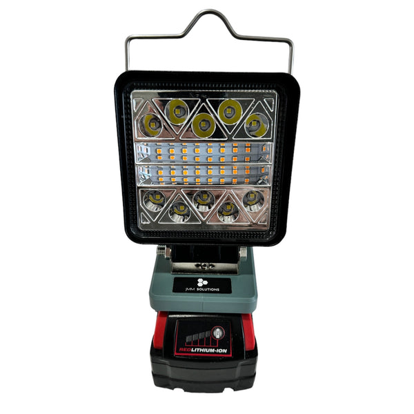 Milwaukee Compatible 18v White & Orange LED Light with USB Charger