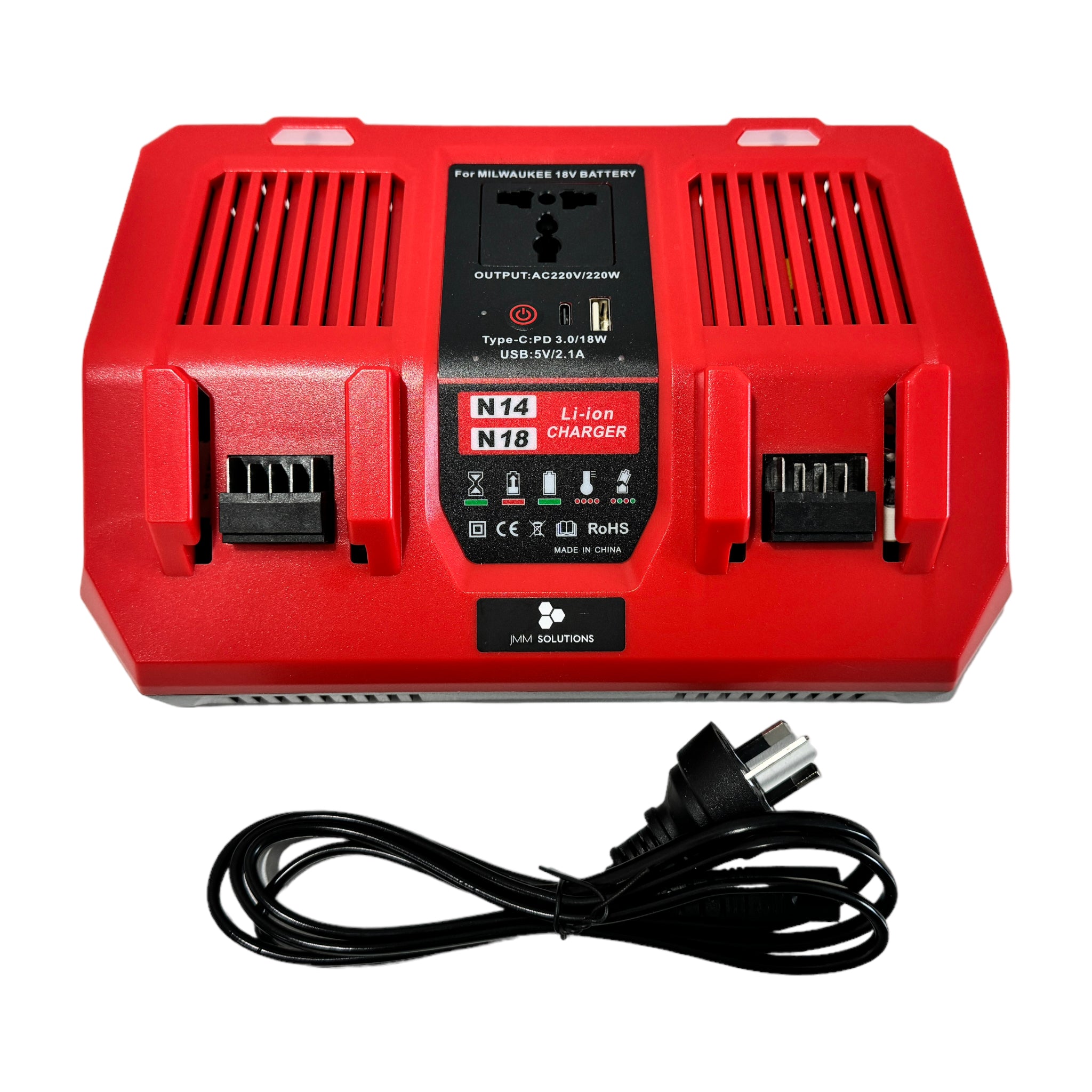 Milwaukee Compatible Charger/Inverter with USB JMM Solutions