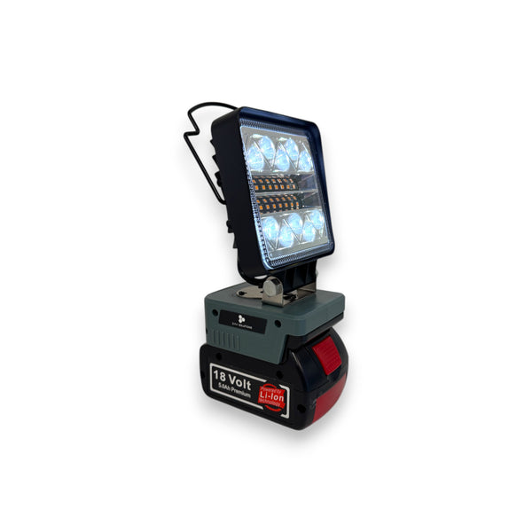 Bosch Compatible 18v White & Orange LED Light with USB Charger