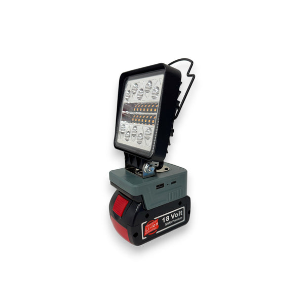 Bosch Compatible 18v White & Orange LED Light with USB Charger