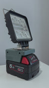 Milwaukee Compatible 18v White & Orange LED Light with USB Charger
